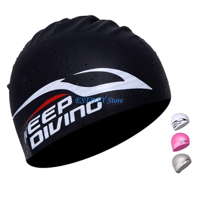 Swim Hat Silicone - G6DE หมวกว่ายน้ำซิลิโคนสำหรับผู้หญิงผู้ชาย หมวกอาบน้ำกันน้ำสบาย หมวกว่ายน้ำผม