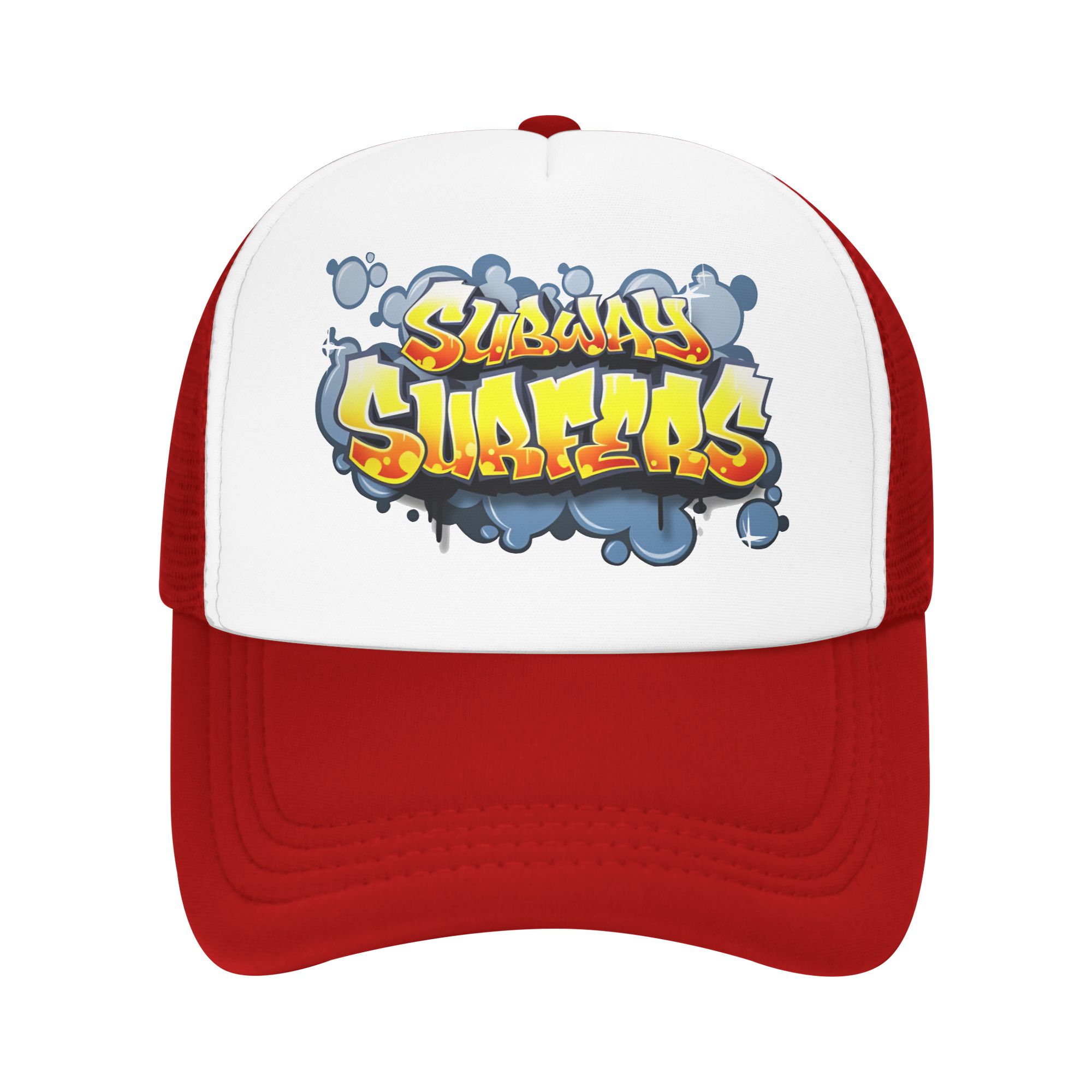 Trucker Cap Mesh - หมวกแก๊ปโฟม Subways Surfers สำหรับผู้หญิงและผู้ชาย ระบายอากาศได้ดี หมวกเบสบอลตาข่าย