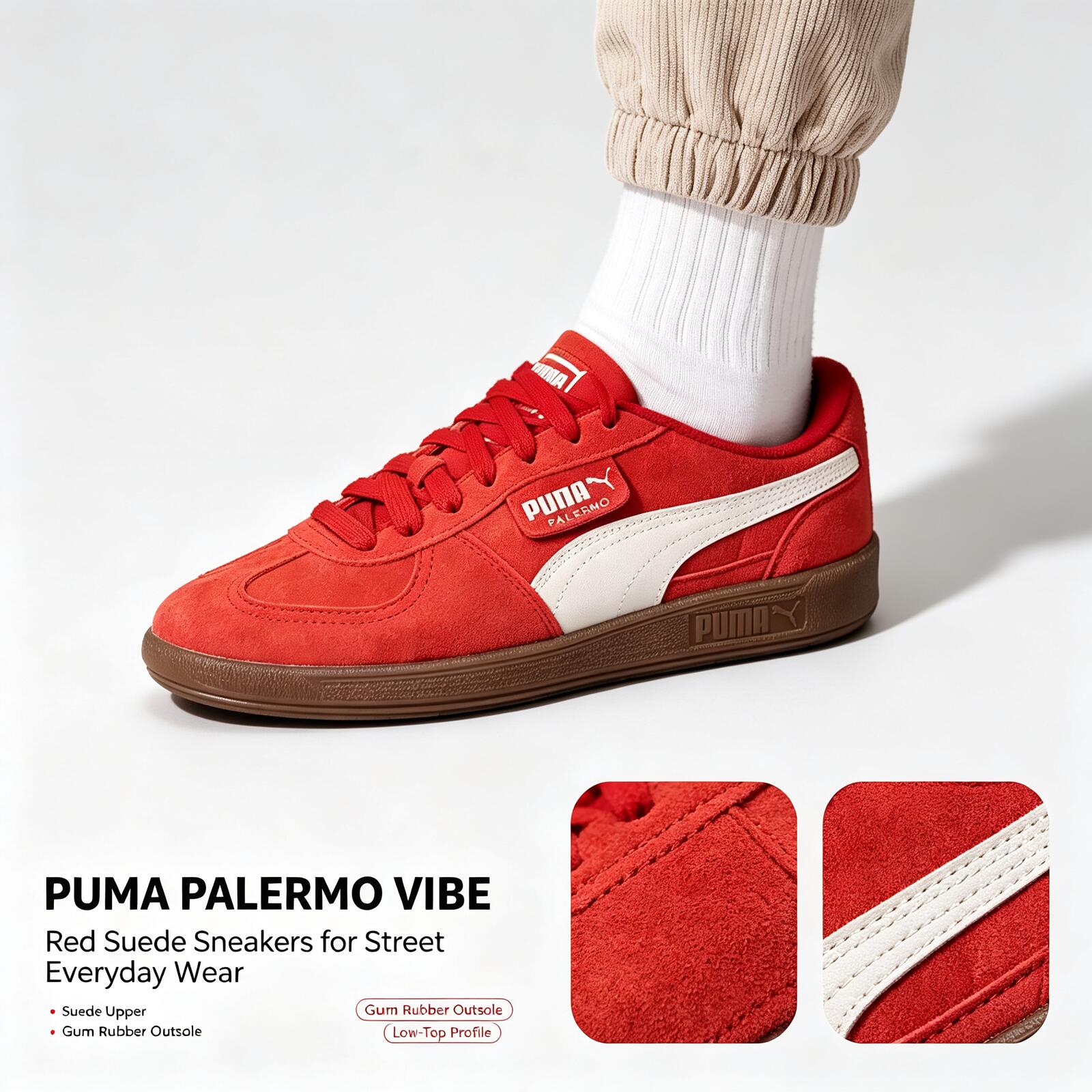 ใหม่พูม่า ปาแลร์โมรองเท้าผ้าใบ - Puma Shoes Suede Classic บทวิจารณ์และราคา