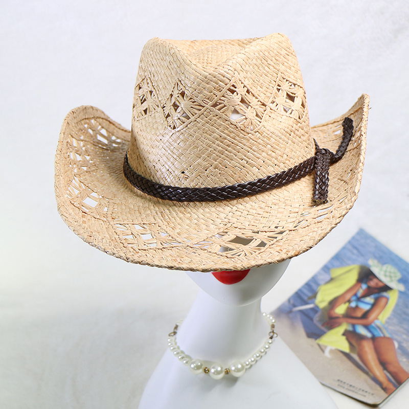 หมวกคาวบอยตะวันตก ลายถักมือจาก - Cowboy Hat Straw บทวิจารณ์และราคา
