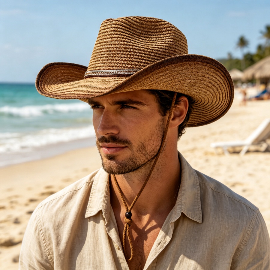 หมวกฟางไล่เฉดสีสไตล์คาวบอยตะวั - Cowboy Hat Straw บทวิจารณ์และราคา