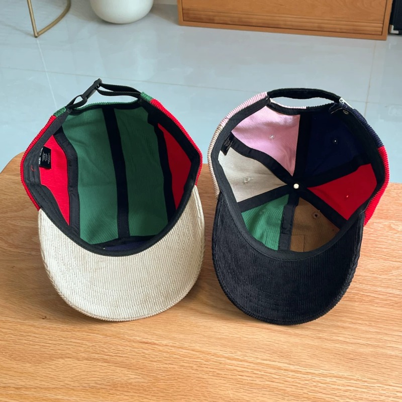 หมวกเบสบอลผ้าลูกฟูกลายบล็อกสี  - Corduroy Cap 5 Panel บทวิจารณ์และราคา